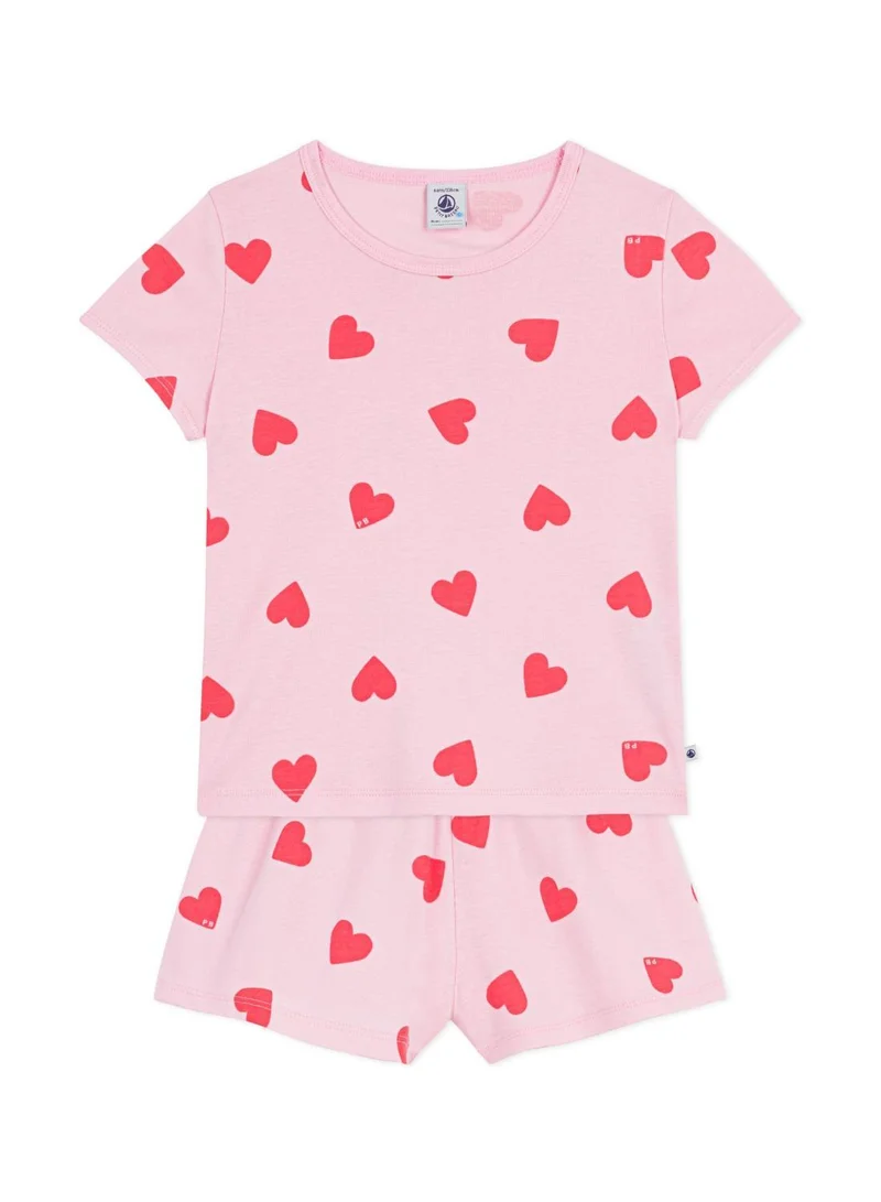 بيتي باتو Children's short heart print cotton pyjamas